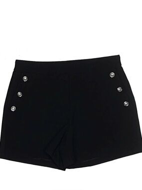 Rachel Zoe Black Button-Accent Tailored Skort Shorts